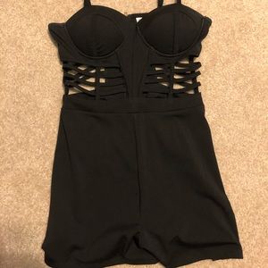 Charlotte Russe black romper with cut outs